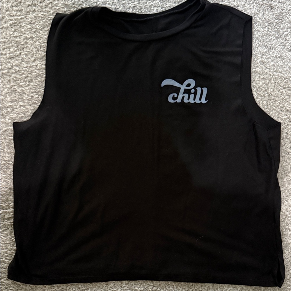 good hYOUman Black Sleeveless Top with Chill Logo
